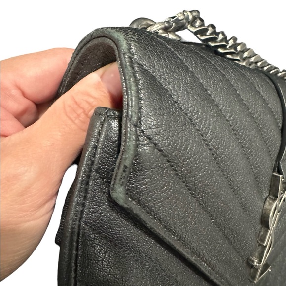 Authentic Saint Laurent Medium College Matelasse Leather Shoulder Bag - Picture 11 of 14